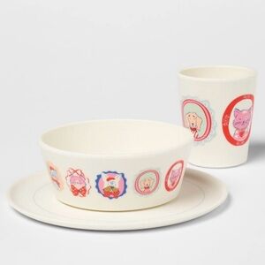 Pillowfort Target 3 pc Figural Animal Kids Dinnerware Cup Bowl Plate Set NWT